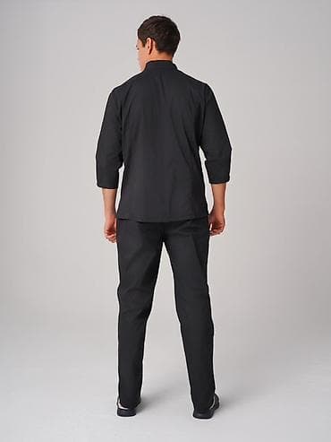 одежда для кухни: Мужской комплект для повара, цвет черный. - Верх: поварский китель с — 3