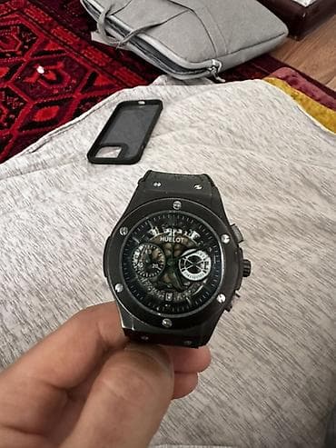 Часы мужские наручные в стиле Hublot Big Bang, черные Описание: -