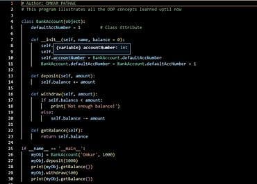 Обучающий пример кода на Python: «Банковский счёт» (ООП) Что внутри