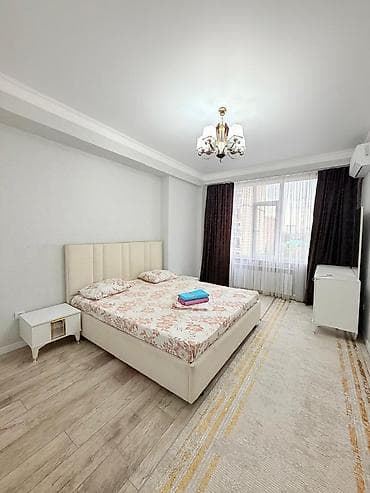 2 бөлмө, Люкс, ​​элита, Үметалиев/Фрунзе, Душ кабинасы, Жаздык, жууркан-төшөк каптары, Кондиционер