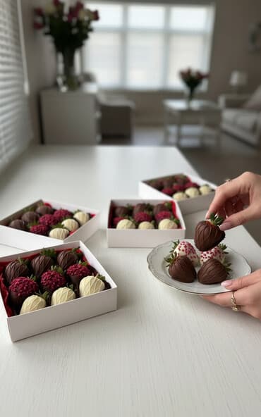 кондитерское оборудование: Клубника в шоколаде на заказ S- 9шт - 990сом М-12шт - 1320сом L- 16шт — 2