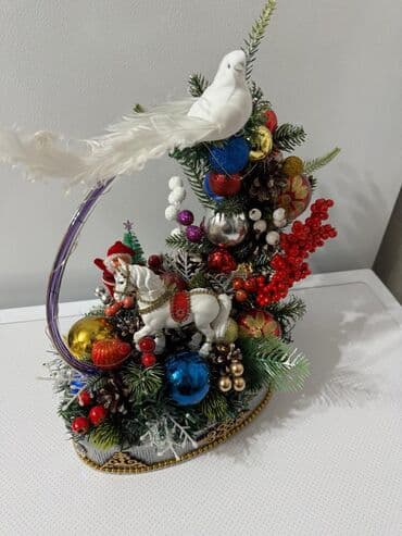 облепиховые свечи: Новогодняя композиция ручной работы - Настольное оформление в — 5