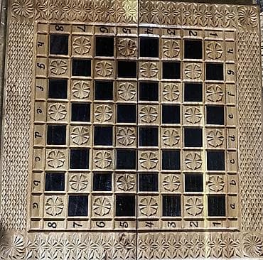 художество: Набор деревянных нард с уникальной резьбой, изображающей львов, орлов — 2