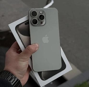 IPhone 15 Pro Max, Новый, 256 ГБ, Natural Titanium, Защитное стекло, Чехол, Коробка, 87 %