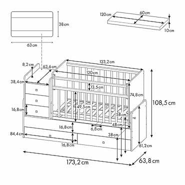камод для детей: Манеж-кровать, Б/у, С комодом, Дерево — 5