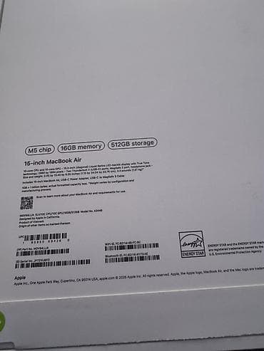 ipad m3: Apple MacBook Air 15" (чип Apple M5, 16 ГБ, 512 ГБ) Основные — 2