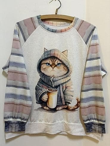 женская кофта летучая мышь: Свитшот, С надписью, Все размеры — 1