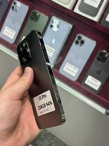 tab s: IPhone 13 Pro, Б/у, 128 ГБ, Графит, Защитное стекло, Чехол, Кабель, В рассрочку, 94 % — 3