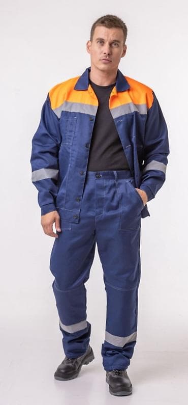 Костюм рабочий сигнальный (куртка + брюки) Описание: - Комплект для