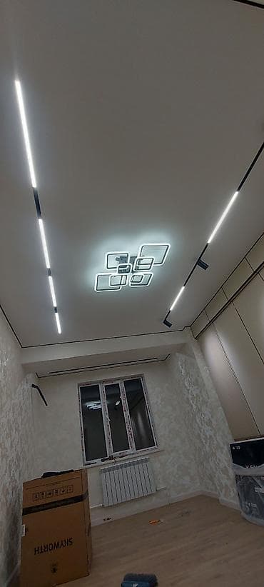 полки подвесные: Натяжной потолок Матовое Монтаж — 4