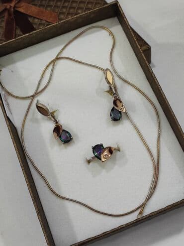 свадебные платья от производителя: Серебряный Набор+ Цепочка Серебро с напылением золото 925 Размеры — 5