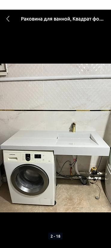 столешница на кухню: Раковина для ванной, Особенности: Матовое, Квадрат форма — 2