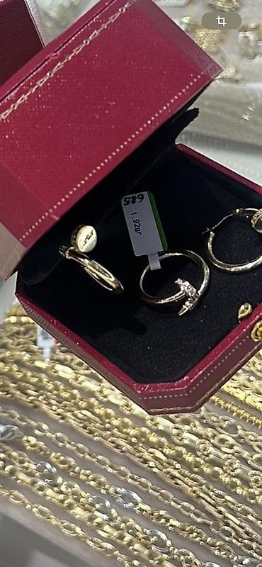 браслет золотой: Серьги, Проба 585, Фианит, Женские — 2