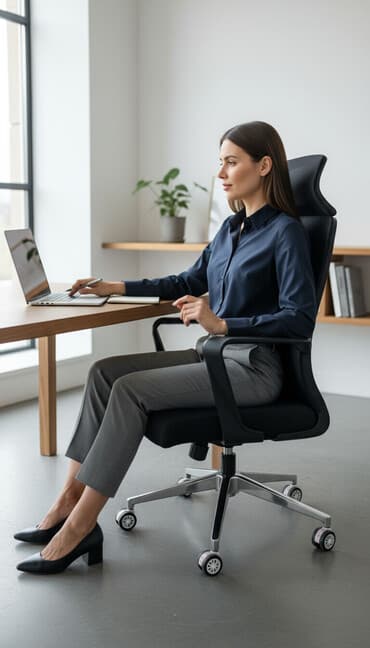 спинка для офисного кресла: Офис креслолор, Дөңгөлөктүү, түсү - Кара — 1