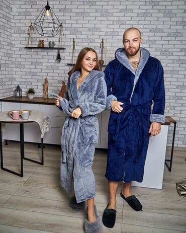 домашние халаты больших размеров: Женские/мужские/детские махровые халаты Теплые халаты 100%хлопок — 18