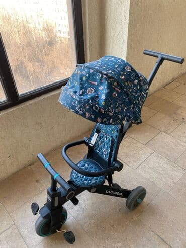 скупка велосипедов: Коляска, цвет - Голубой, Б/у — 3