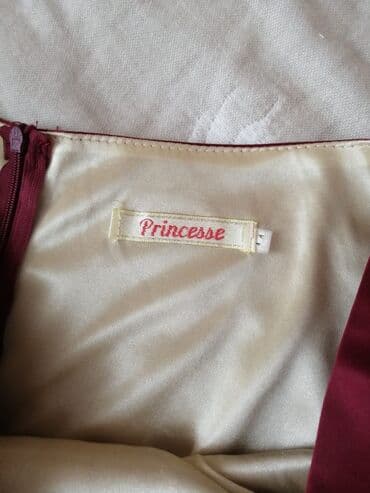 бордовое платье с кружевом: Вечернее платье, Пышное, Длинная модель, Атлас, Без рукавов, S — 7