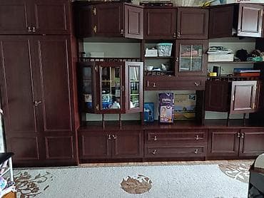 Полки, стеллажи: Гарнитур для зала, Б/у, Тумба под ТВ, цвет - Коричневый — 2