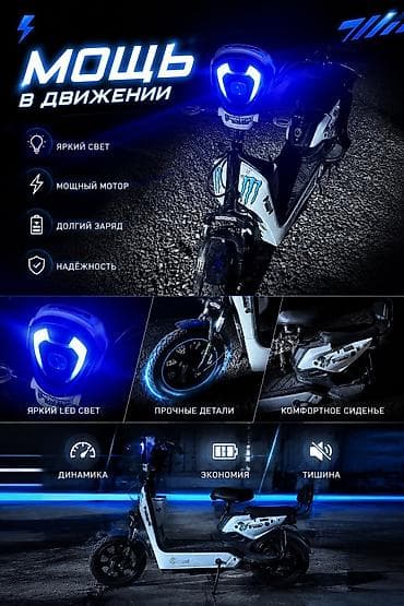 bws samurai: Электроскутер (электромопед) с LED-оптикой и двойным сиденьем — 2