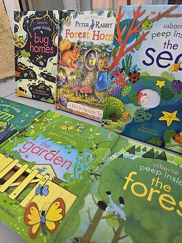 Детские книги: Серия познавательных книг Usborne «Peep inside» для детей. Состав на — 3