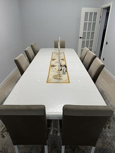 Кухонные мягкие уголки: Стол и стул для зала, Новый, цвет - Белый — 2