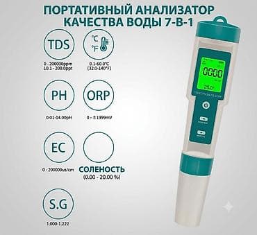 Портативный анализатор качества воды 7-в-1 с подсветкой. Это