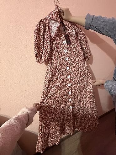 брендовые вещи оригинал: Повседневное платье, Лето, Длинная модель, Шифон, Турецкое, S, L, M — 3