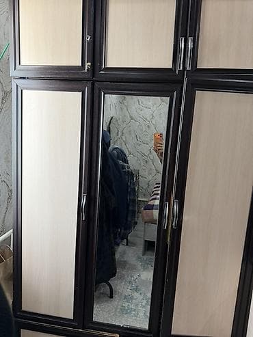 Спальный гарнитур, Б/у, Шкаф, ДСП, Самовывоз, цвет - Коричневый