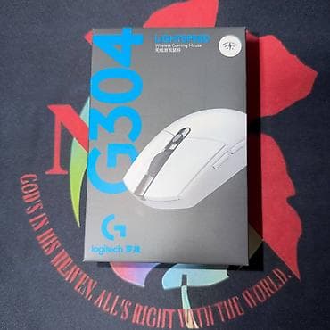 Стол компьютерлери жана комлектөөчүлөр: Игровая беспроводная мышь Logitech G304 LIGHTSPEED (белая) - — 1