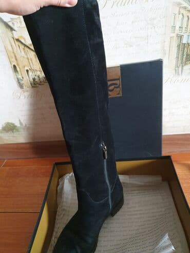 обувь для дома: Сапоги "BASCONI"зимние натуральная замша евромех цвет чёрный 38 — 5