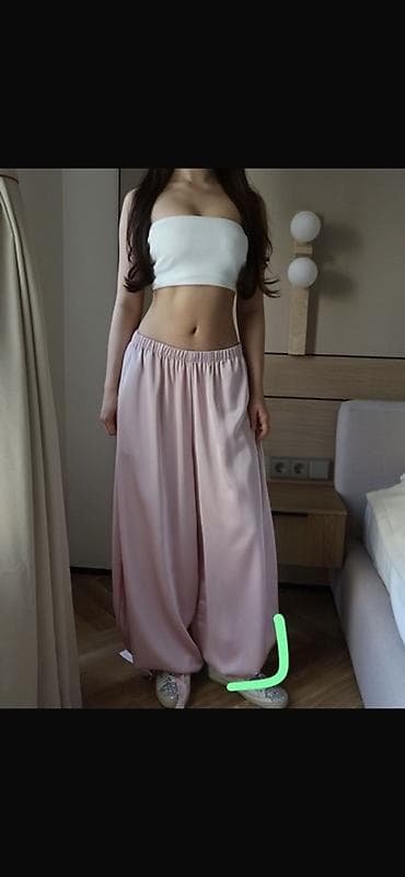 атласные рубашки женские: Женские брюки-султанки из атласной ткани - Модель: свободные султанки — 2