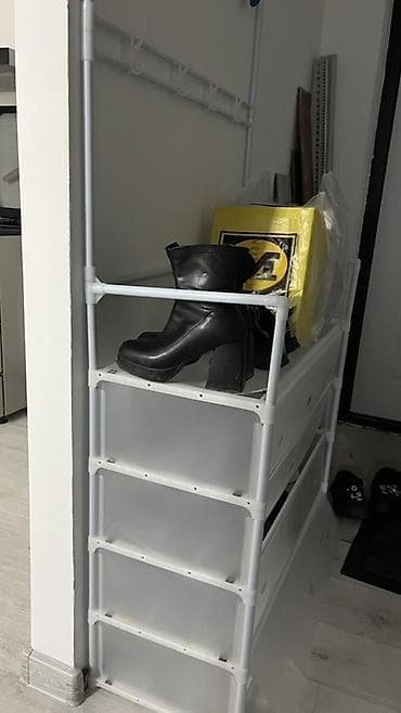 полки металлические: Гарнитур для прихожей, Б/у, Обувница, Самовывоз, цвет - Белый — 3