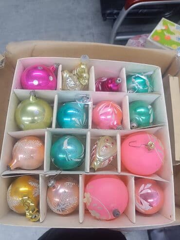 ёлка искусственная: Набор советских ёлочных украшений в оригинальных коробках. Цена 2500 — 1