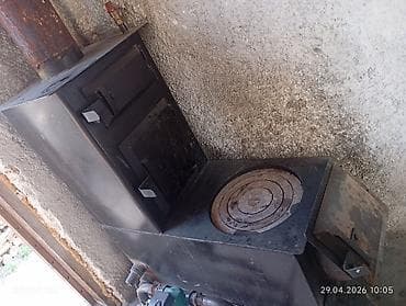 мини стапель: Твердотопливная печь-камин с варочной поверхностью и подключением к — 2