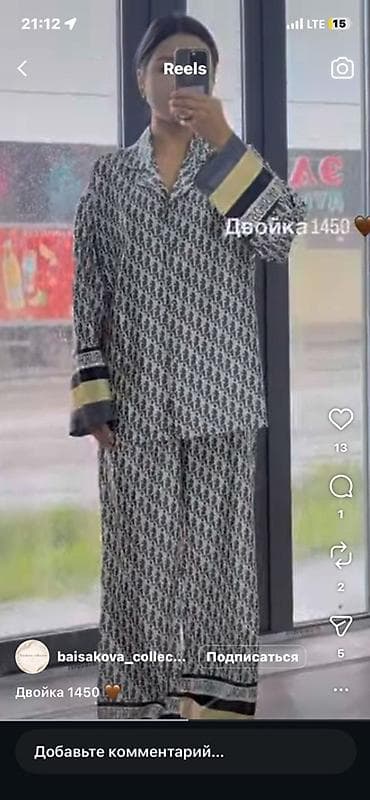 oversize: Женский костюм «двойка» - Комплект из рубашки на пуговицах и — 1