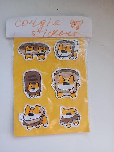 клетчатые сумки купить: Набор наклеек “Corgi stickers”. - Тематика: милые корги в еде — — 1