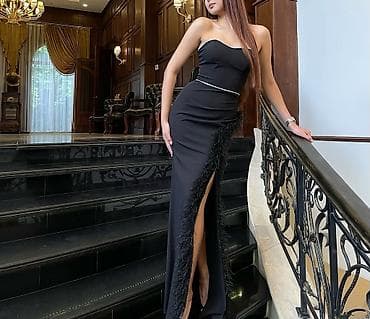 Вечернее платье, Классическое, Длинная модель, Трикотаж, Без рукавов, Корсет, M