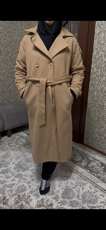 прокат одежды: Женское классическое пальто Liza Fashion, S–M - Цвет: бежевый — 8