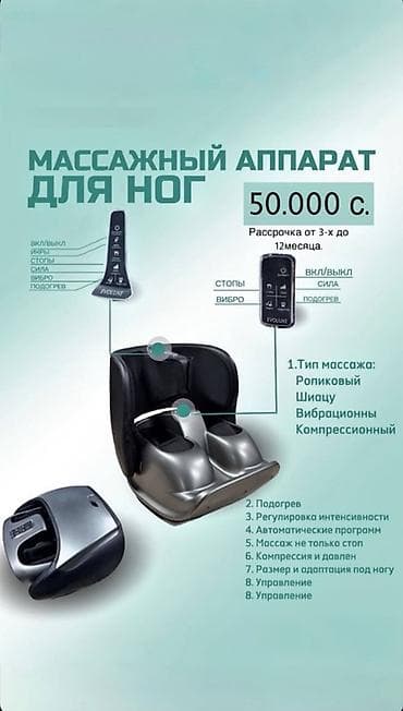 Массажный аппарат для ног и голеней Функции и типы массажа: -