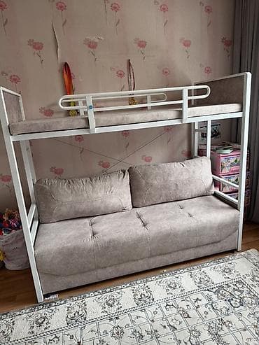 корал: Двухъярусная детская кровать, Железо, цвет - Бежевый — 2