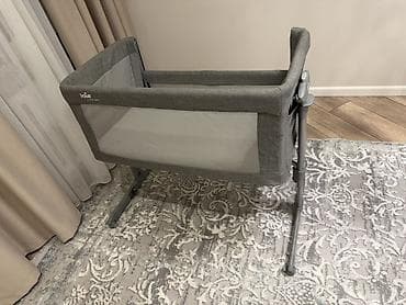 калыб: Балдар үчүн кошумча коюлган керебет, Жаңы, Дөңгөлөктүү, түсү - Боз — 1