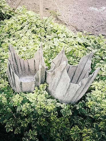 ростовые цветы: Декоративные садовые кашпо “Корона” (ручная работа) - Материал — 8