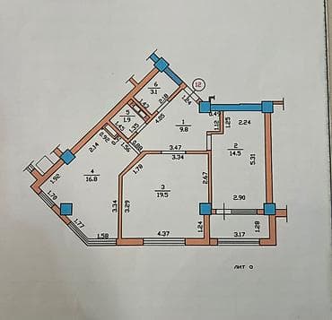binar: 2 комнаты, 70 м², Джал-15 Элитка, 4 этаж, Евроремонт — 6