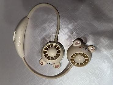 вентилятор на шею: Портативный шейный вентилятор с двумя турбинами в милом дизайне — 5