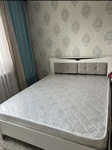 Двуспальная кровать, Новый, С матрасом, длина - 200 см at lalafo.kg Двуспальная кровать, Новый, С матрасом, длина - 200 см