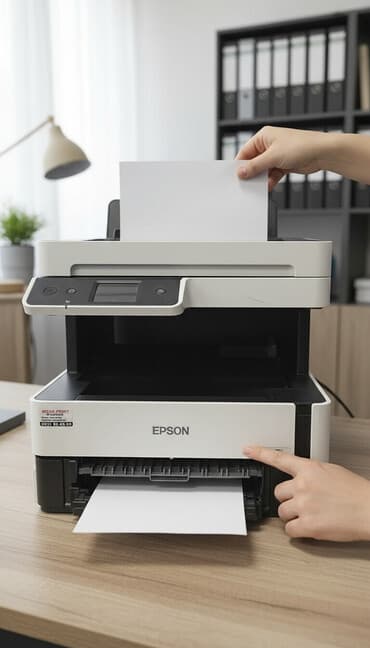 карманный мини принтер: Монохромный струйный МФУ Epson M3170 с Wi‑Fi Описание: - Печать — 1