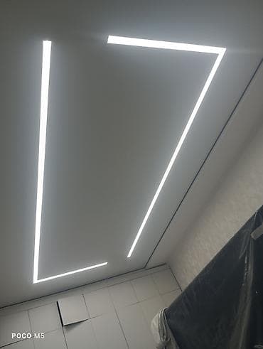 зеркала в ванную: Натяжной потолок Матовое Монтаж — 8