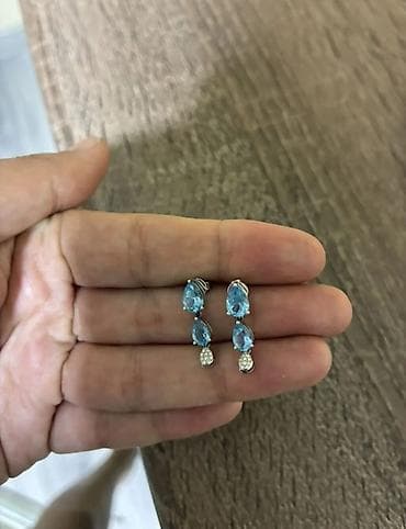 Серьги, Проба 585, Топаз, Женские