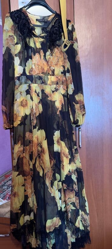 платья на прокат больших размеров: Вечернее платье, Классическое, Длинная модель, Шелк, С рукавами, Шлейф, 4XL, 5XL — 2