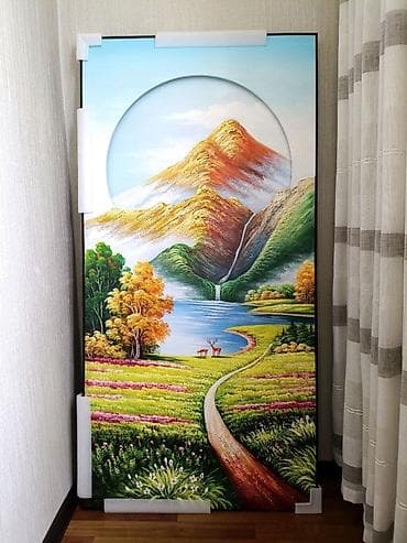 партрет: LED-картина «Горный пейзаж» — современное интерьерное панно с мягкой — 1
